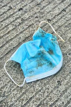Used face masks Stock Photos