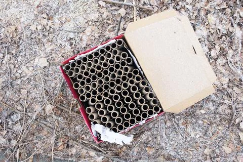 Used fireworks Stock Photos
