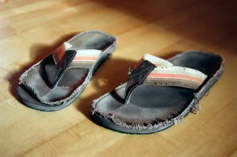 Used flip-flops Stock Photos