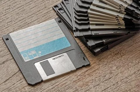 Used floppy diskttes Foto stock