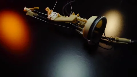 Used fuel supply car engine bulb with a gas pump Stock Footage 330338389