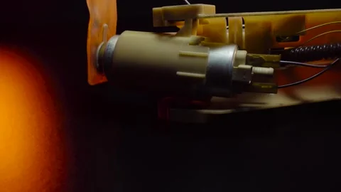 Used fuel supply car engine bulb with a gas pump Stock Footage 330338480