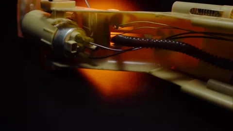 Used fuel supply car engine bulb with a gas pump Stock Footage 330338501