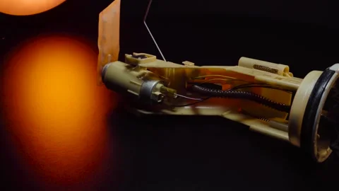 Used fuel supply car engine bulb with a gas pump Stock Footage 330338555
