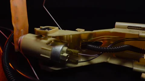 Used fuel supply car engine bulb with a gas pump Stock-Footage 330338730