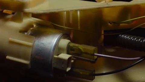 Used fuel supply car engine bulb with a gas pump Stock-Footage 330338733