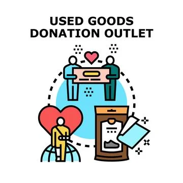 Used goods donation outlet vector illustration Stock Illustration