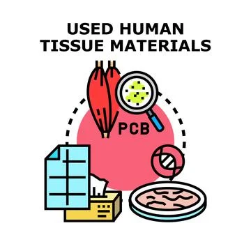 Used human tissue materials studying concept vector Stock Illustration