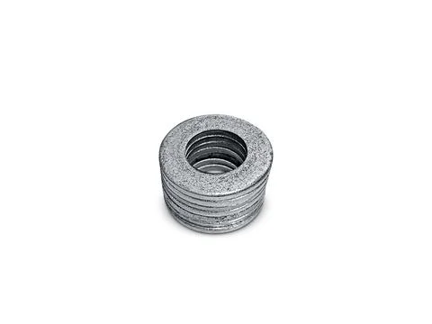 Used old washers and spring washers with isolated white background for commer Foto stock