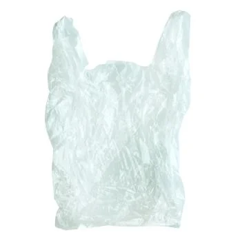 Used plastic bag isolate on white (clipping path) Stock Photos