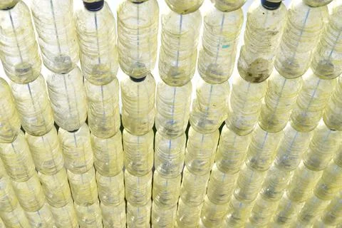 Used plastic bottle background Fotos de archivo