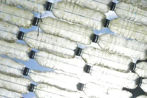 Used plastic bottle background 写真素材