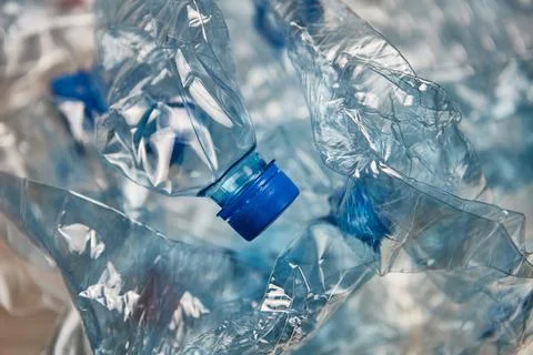 Used plastic bottles, selective focus, concept of recycling problem, close-up Stock Photos