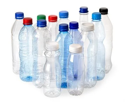 Used plastic bottles on white Stock Photos