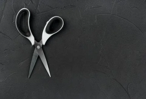 Used scissors with plastic handle Stock Photos