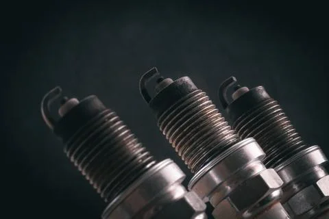 Used spark plug contacts of an internal combustion engine Foto stock