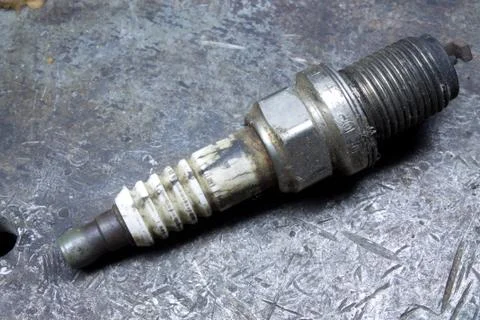 Used spark plug Foto stock
