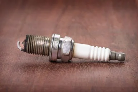 Used spark plugs Foto stock