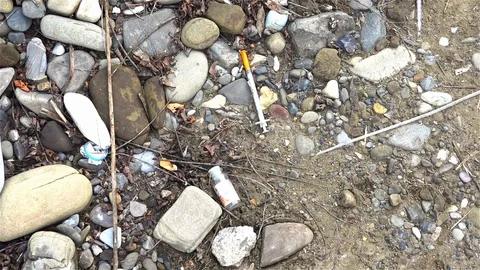 Used syringe Stock Footage 112780783