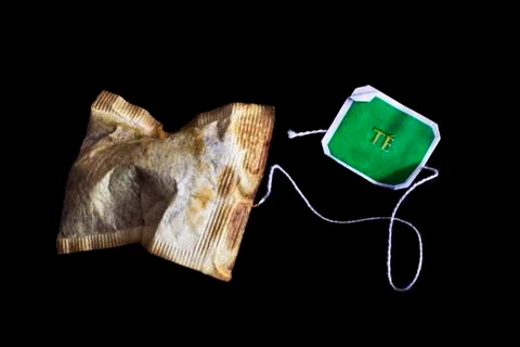 Used tea bag Stock Photos