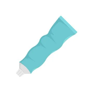 Used toothpaste icon flat isolated vector Stock Illustration