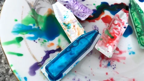 Used tubes of paint for eggs Stock Footage 109798504