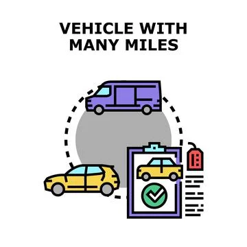 Used vehicle certification and evaluation price concept Illustrazione stock