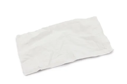 Used white tissue paper isolate on white background. Stock Photos