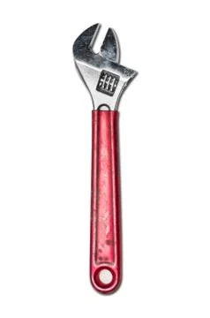 Used wrench on isolated background with path Stock Photos