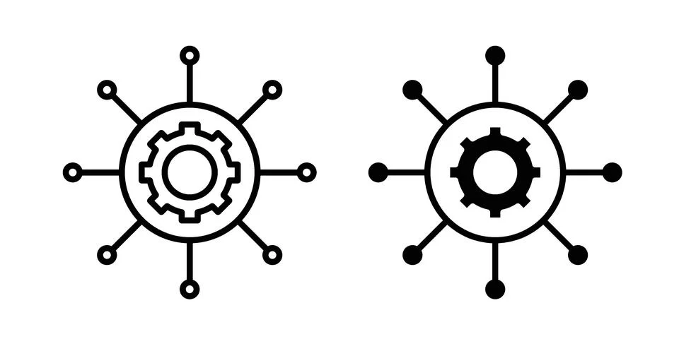 Useful functions icon. Line Drawings and Silhouettes icons Stock Illustration