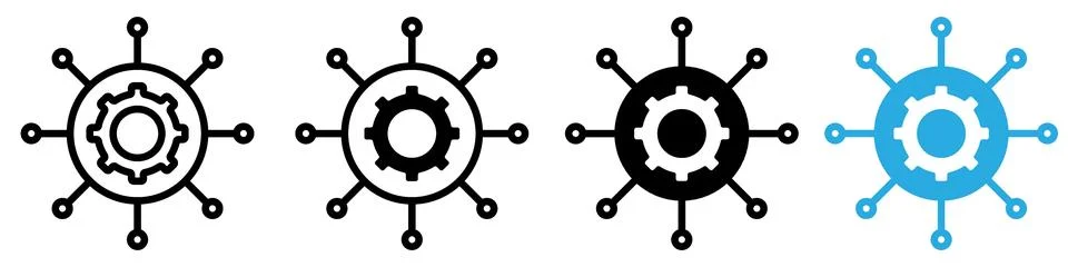 Useful functions icon logo set vector Stock Illustration