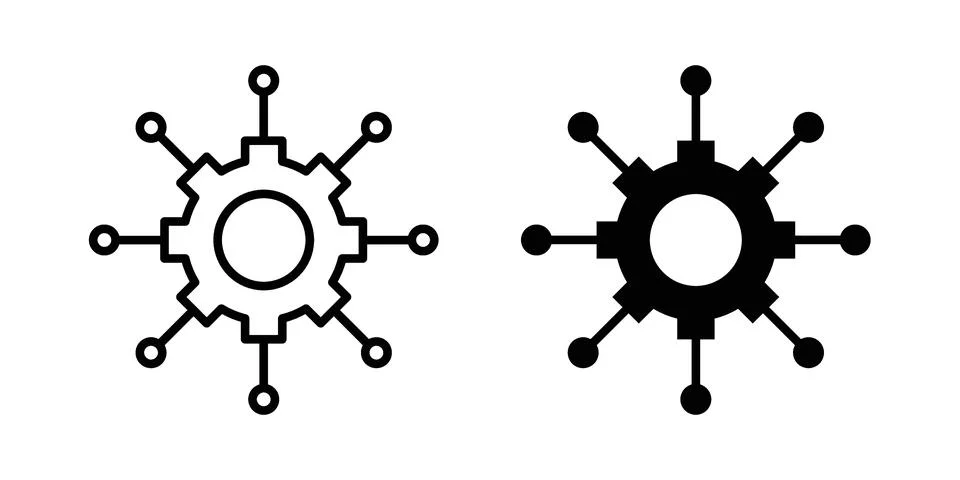 Useful functions icon vector concepts, line and silhouette style Stock Illustration