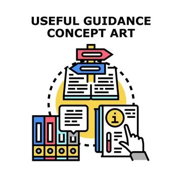 Useful guidance concept presenting information and direction Stock Illustration