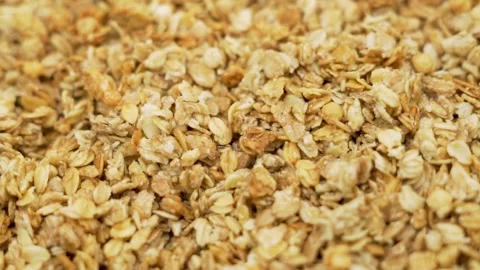 Useful Muesli Close-up, Macro, Rotation. Background of Muesli. Isolated Muesli.  Stock Footage 165270221