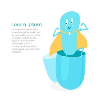 Useful probiotics in the capsule. Vector illustration. 스톡 일러스트