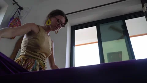 Useful professions. Fabric work. Tailoring. Vídeo Stock 195089729