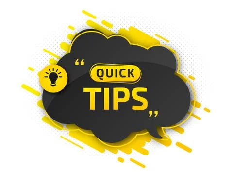 Useful quick tip. Trick suggesting advice and help Stock Illustration