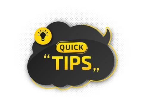 Useful quick tip. Trick suggesting advice and help Illustrazione stock