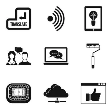 Useful resource icons set, simple style 스톡 일러스트