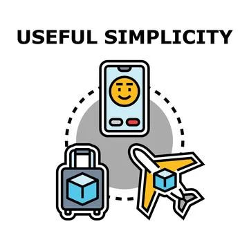 Useful simplicity concept for digital travel solutions Stock Illustration