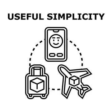 Useful simplicity concept for digital travel solutions Stock Illustration