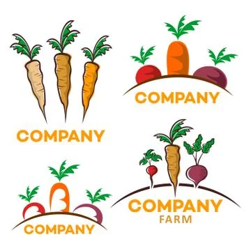 Useful vegetables logo Stock Illustration