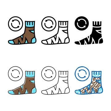 Useless sock color icon vector styles isolated Stock Illustration
