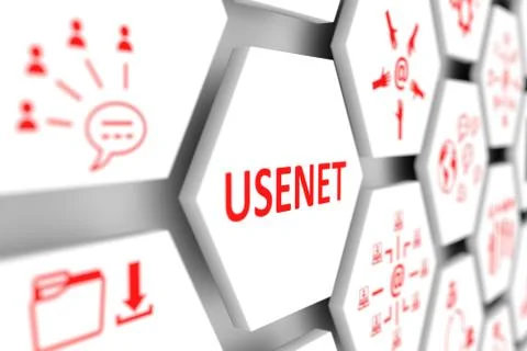 USENET concept cell blurred background 3d illustration Stock Illustration