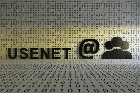 USENET concept text sunlight 3D illustration 스톡 일러스트