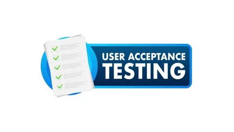 User Acceptance Testing Badge Animation on White and Green Screen Stock Footage 313126335
