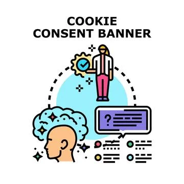 User accepting cookie consent banner concept 스톡 일러스트