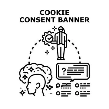 User accepting cookie consent banner concept Stock Illustration