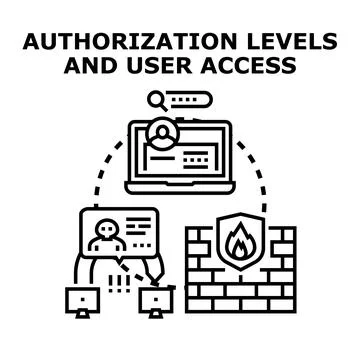 User access authorization levels and data security Stock Illustration