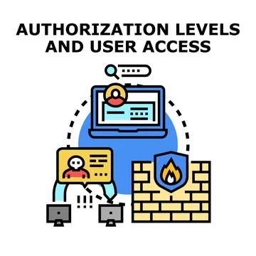 User access authorization levels and data security Stock Illustration